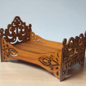 This Premium Wooden Carved Pattern Designer Bed for Kanha Ji .